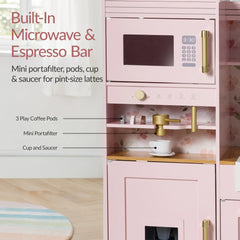 Pretend Kitchen Toy Set for Kids w/Lights, Sounds, Island, Espresso Machine