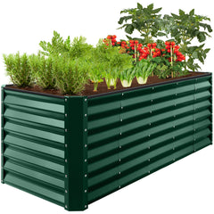 8x2x2FT Steel Planting Box for Backyard Flowers, Herbs, & Vegetables