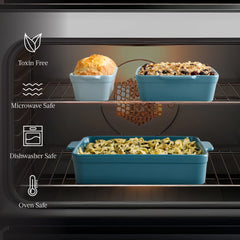 3-Piece Ceramic Bakeware Set, Stoneware Baking Dishes, Casserole Serving Set