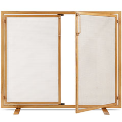2-Door Wrought Iron Fireplace Screen w/ Magnetic Doors - 38.5x41in