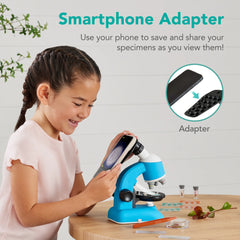 30-Piece STEM Kids Microscope Science Kit w/ 100x, 600x, 1200x Zoom, Case