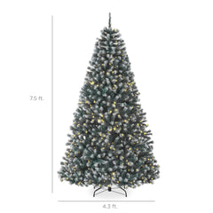 Pre-Lit Frosted Artificial Blue Spruce Christmas Tree, w/Easy Assembly