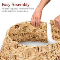 Basket Woven Hyacinth Christmas Holiday Tree Collar - 42in