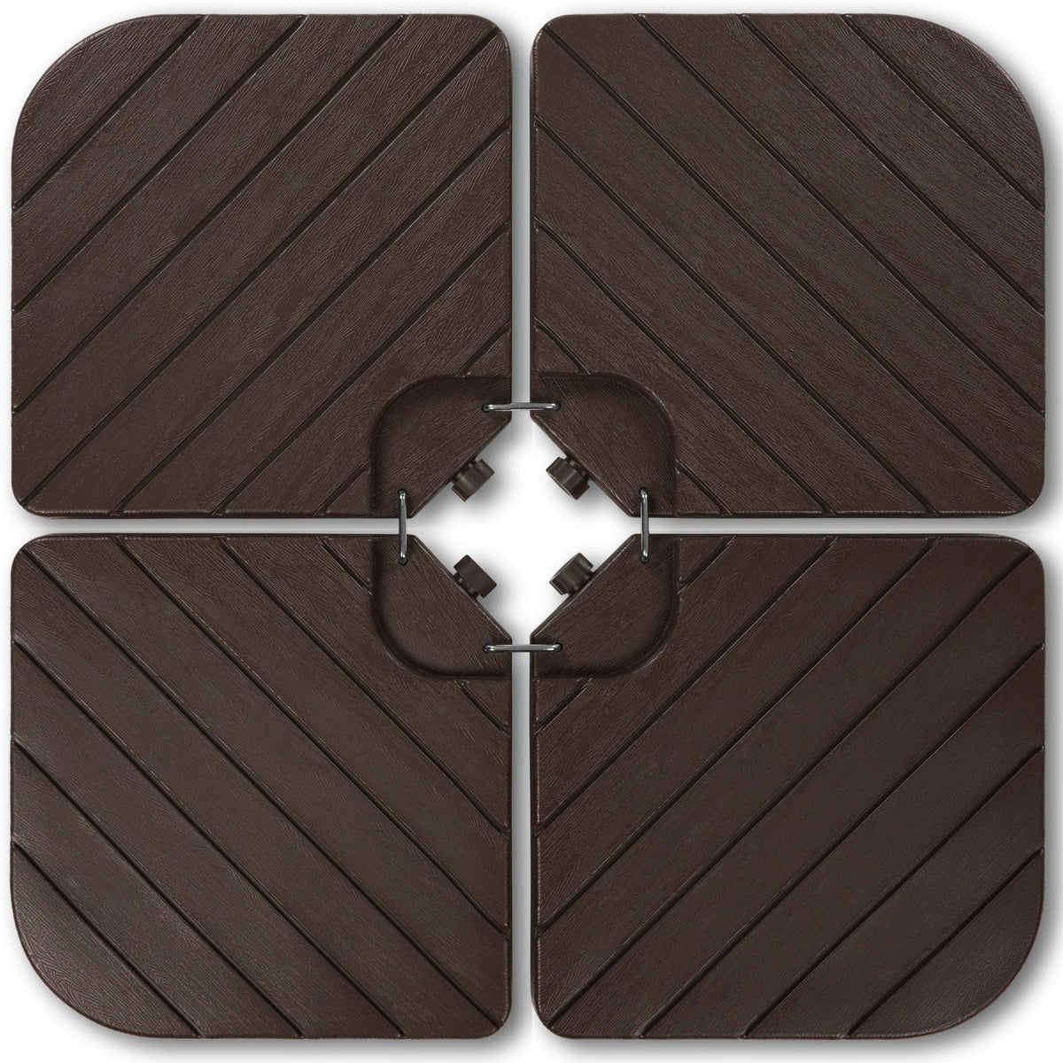 4-Piece Cantilever Umbrella Base Weight Set, Wood Grain Finish