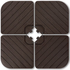 4-Piece Cantilever Umbrella Base Weight Set, Wood Grain Finish